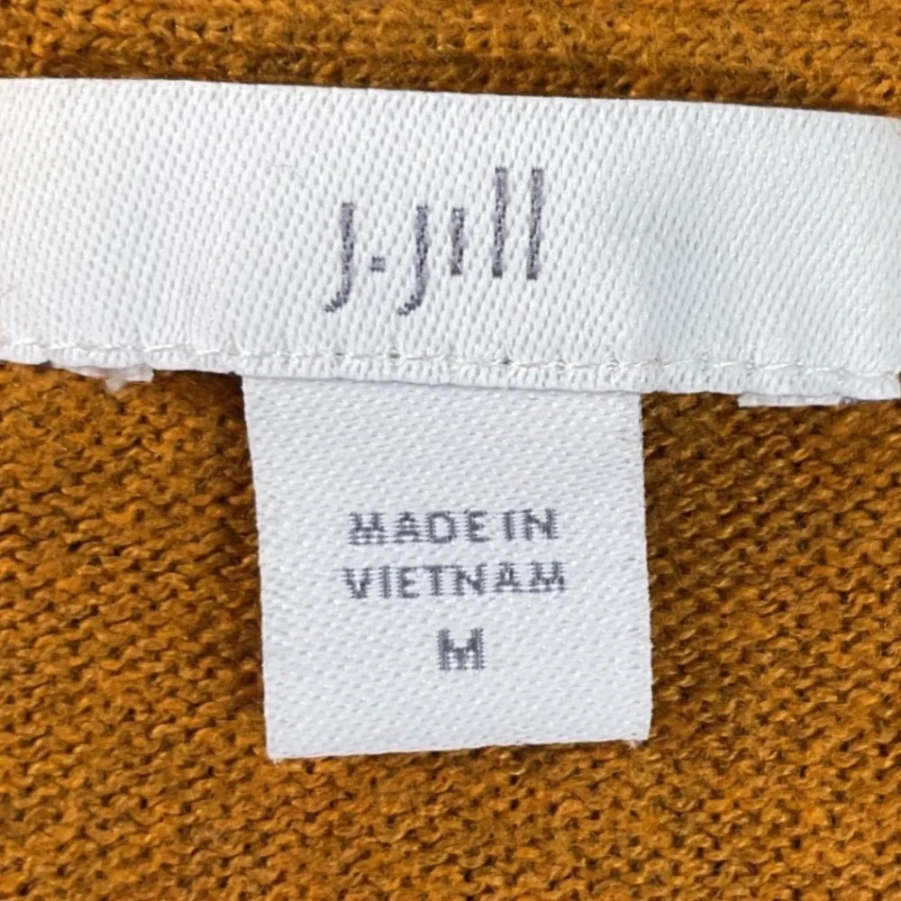 J Jill V-Neck Sweater Womens Medium Yellow Excellent Silk Wool Blend‎ Oversized